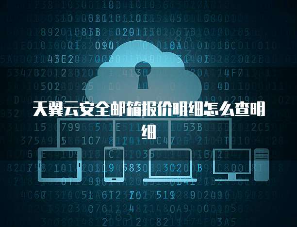天翼云安全邮箱报价明细怎么查明细
