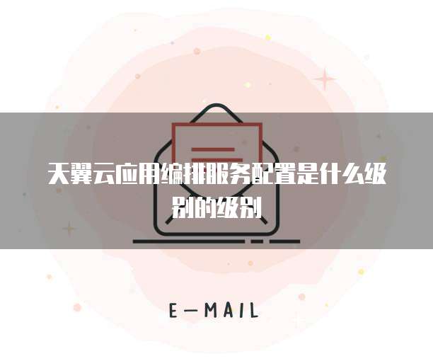 天翼云应用编排服务配置是什么级别的级别
