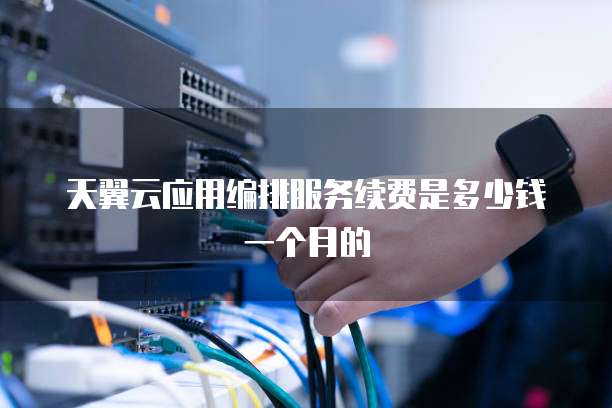 天翼云应用编排服务续费是多少钱一个月的