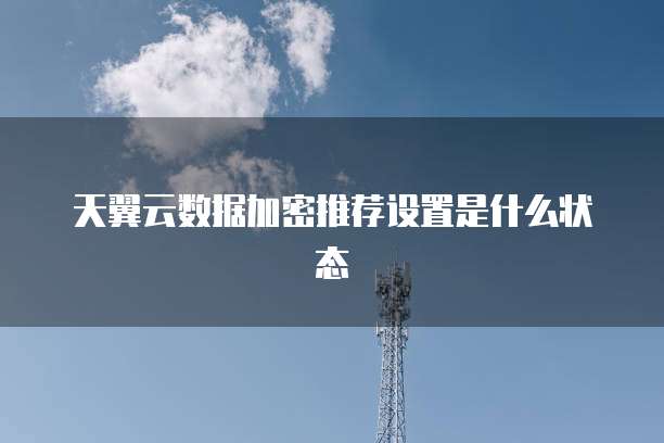 天翼云数据加密推荐设置是什么状态