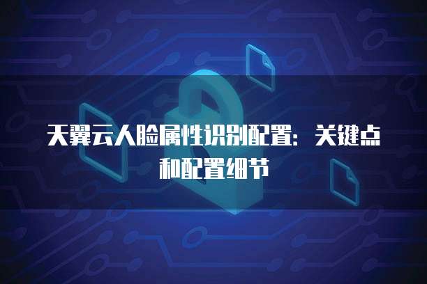 天翼云人脸属性识别配置:关键点和配置细节