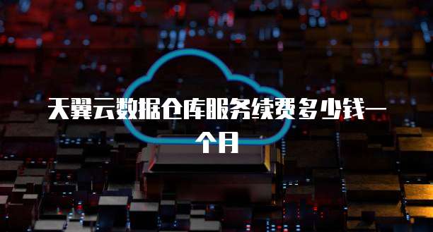 天翼云数据仓库服务续费多少钱一个月