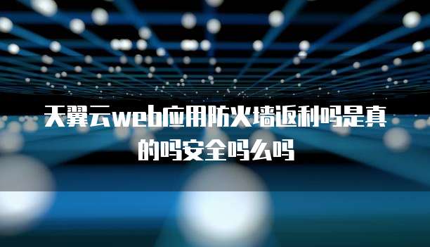 天翼云web应用防火墙返利吗是真的吗安全吗么吗
