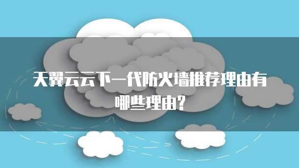 天翼云云下一代防火墙推荐理由有哪些理由?
