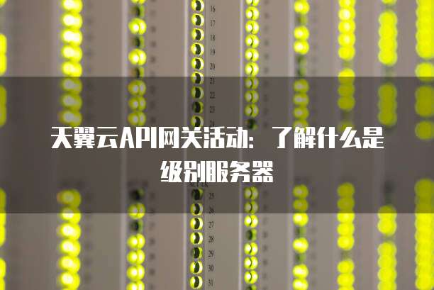 天翼云API网关活动:了解什么是级别服务器