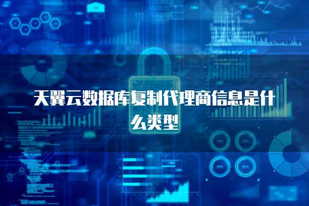 天翼云数据库复制代理商信息是什么类型