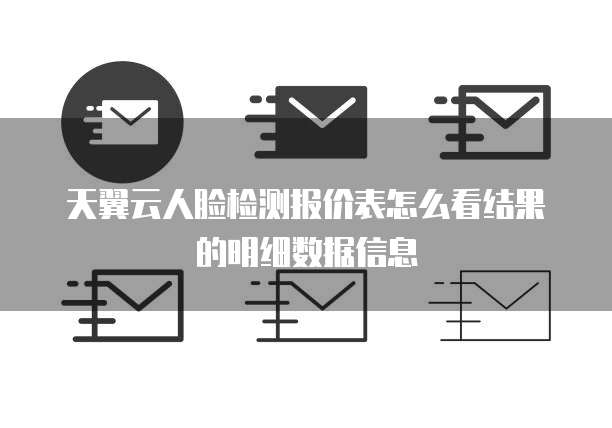 天翼云人脸检测报价表怎么看结果的明细数据信息