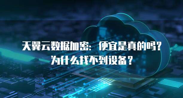 天翼云数据加密:便宜是真的吗?为什么找不到设备?