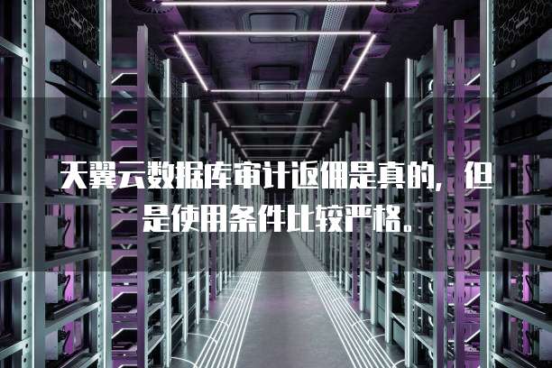 天翼云数据库审计返佣是真的,但是使用条件比较严格。