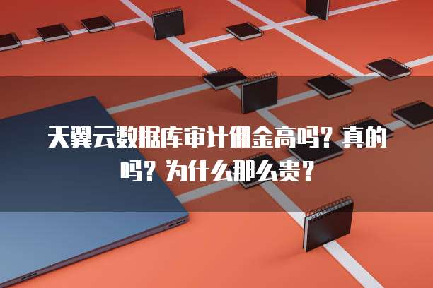 天翼云数据库审计佣金高吗?真的吗?为什么那么贵?