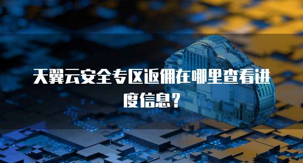 天翼云安全专区返佣在哪里查看进度信息?