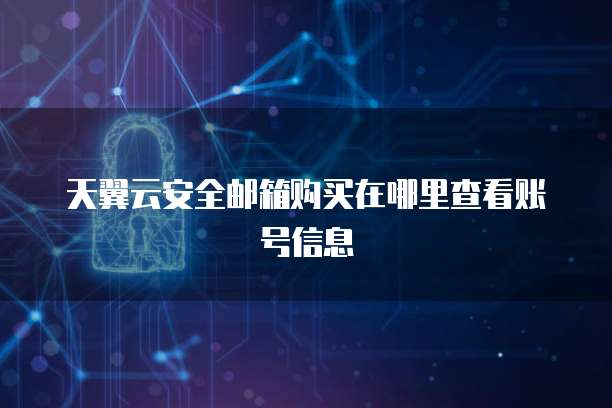 天翼云安全邮箱购买在哪里查看账号信息