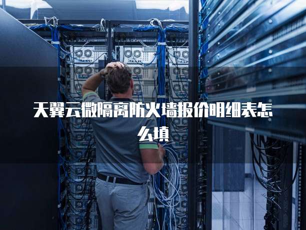天翼云微隔离防火墙报价明细表怎么填