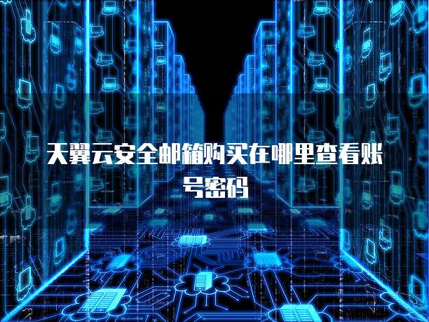 天翼云安全邮箱购买在哪里查看账号密码