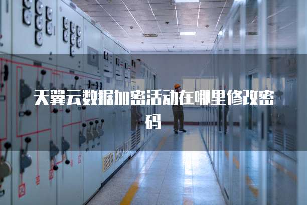 天翼云数据加密活动在哪里修改密码
