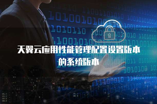 天翼云应用性能管理配置设置版本的系统版本