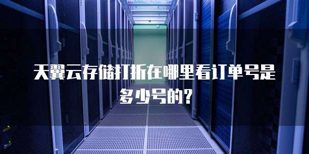 天翼云存储打折在哪里看订单号是多少号的?