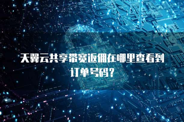 天翼云共享带宽返佣在哪里查看到订单号码?