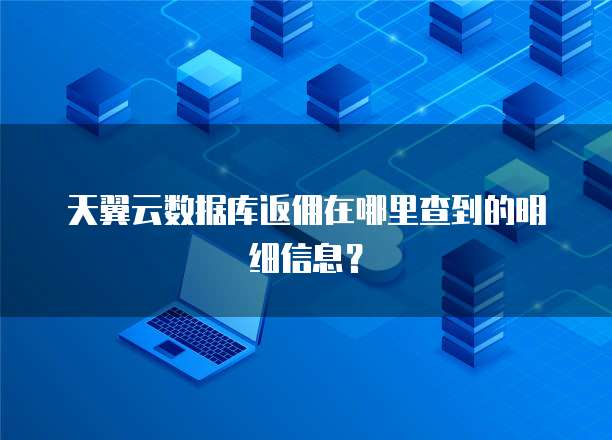 天翼云数据库返佣在哪里查到的明细信息？