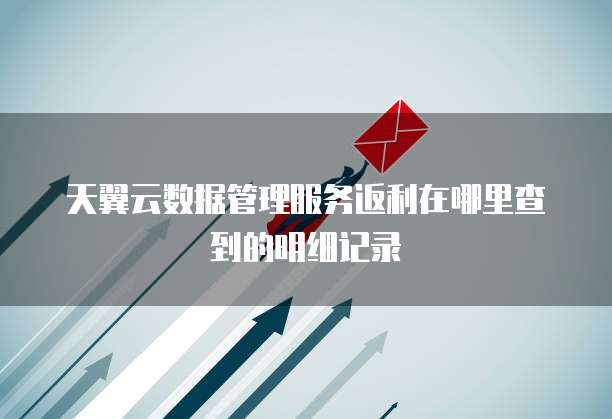 天翼云数据管理服务返利在哪里查到的明细记录
