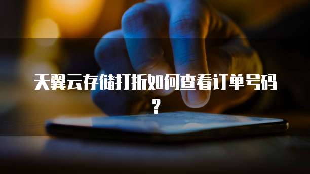 天翼云存储打折如何查看订单号码？