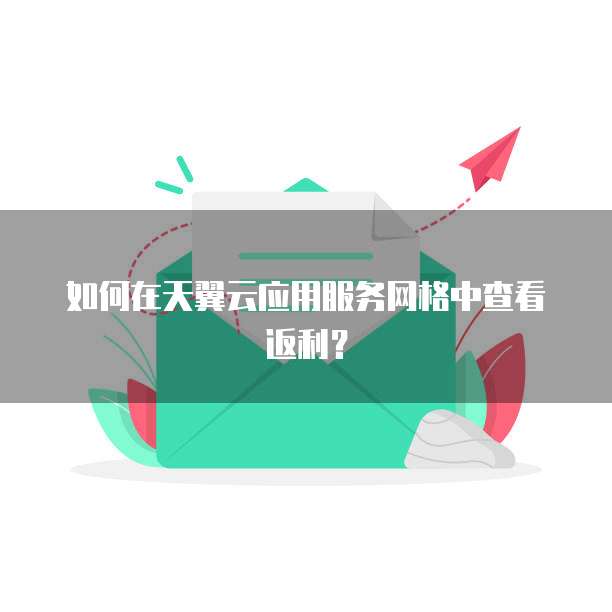 如何在天翼云应用服务网格中查看返利?