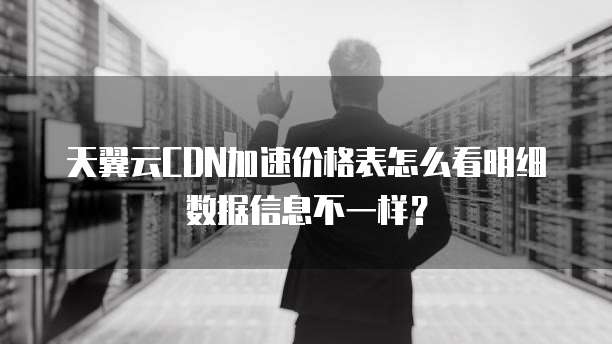 天翼云CDN加速价格表怎么看明细数据信息不一样?