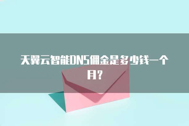 天翼云智能DNS佣金是多少钱一个月?