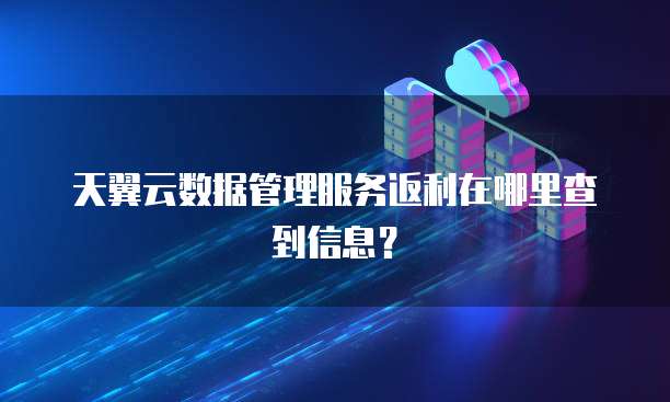 天翼云数据管理服务返利在哪里查到信息?
