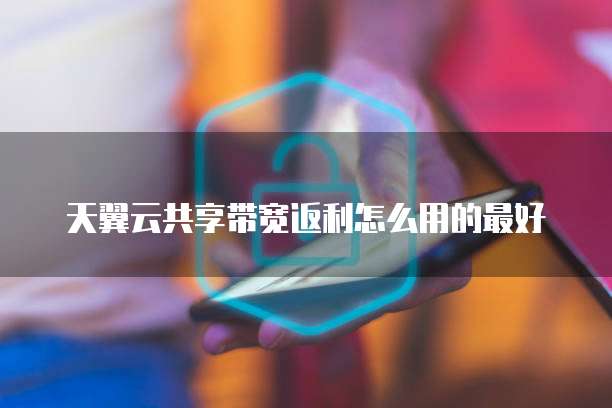 天翼云共享带宽返利怎么用的最好