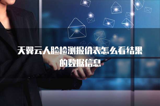 天翼云人脸检测报价表怎么看结果的数据信息