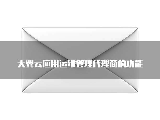 天翼云应用运维管理代理商的功能