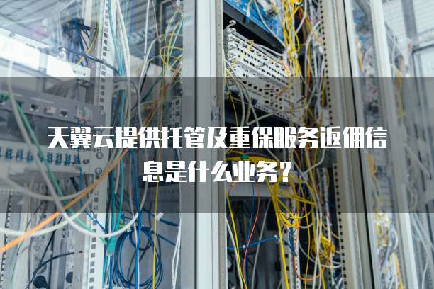天翼云提供托管及重保服务返佣信息是什么业务?
