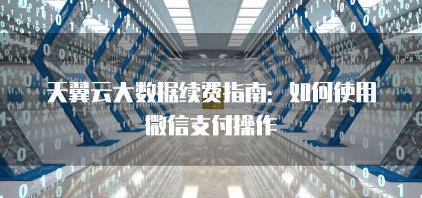 天翼云大数据续费指南:如何使用微信支付操作