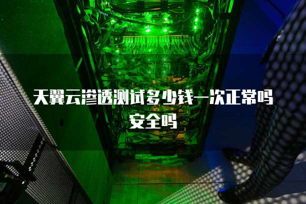 天翼云渗透测试多少钱一次正常吗安全吗