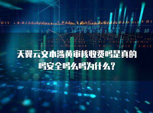 天翼云文本涉黄审核收费吗是真的吗安全吗么吗为什么？