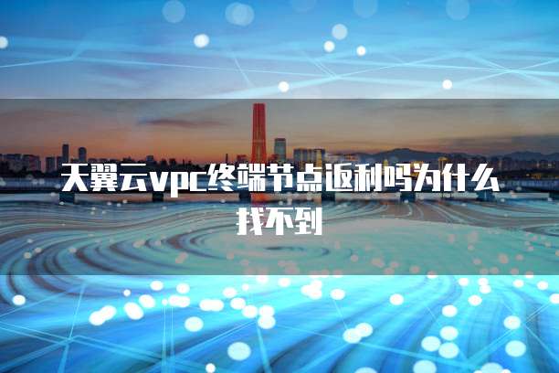 天翼云vpc终端节点返利吗为什么找不到