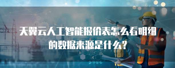 天翼云人工智能报价表怎么看明细的数据来源是什么?