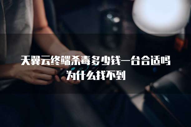 天翼云终端杀毒多少钱一台合适吗为什么找不到