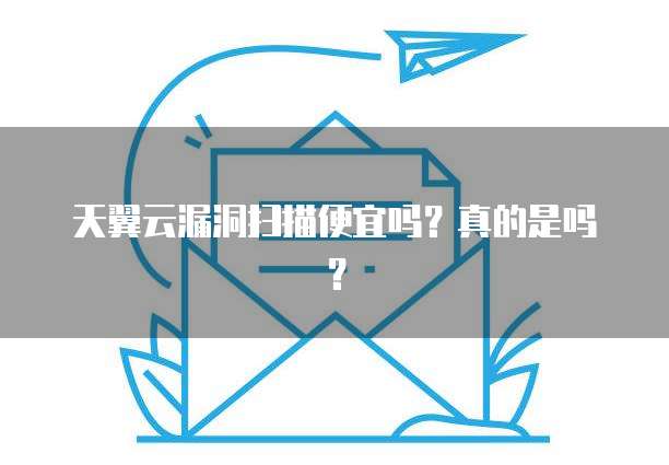 天翼云漏洞扫描便宜吗?真的是吗?