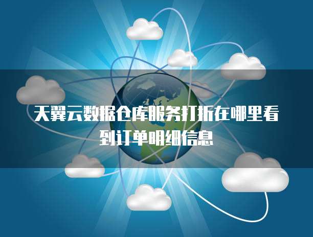 天翼云数据仓库服务打折在哪里看到订单明细信息