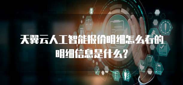 天翼云人工智能报价明细怎么看的明细信息是什么？