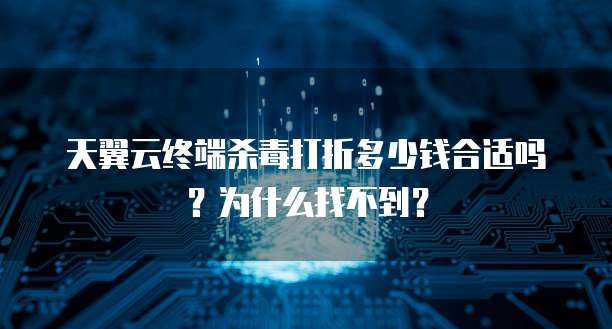 天翼云终端杀毒打折多少钱合适吗?为什么找不到?