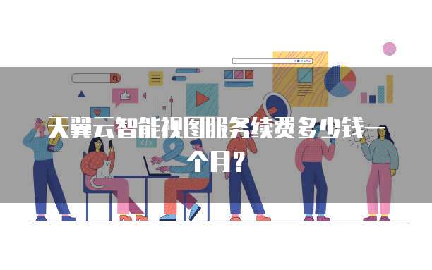 天翼云智能视图服务续费多少钱一个月?