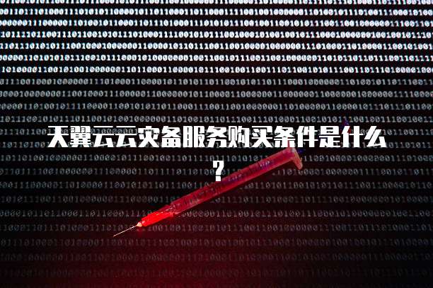 天翼云云灾备服务购买条件是什么？