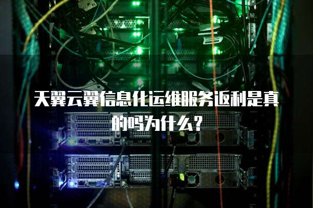 天翼云翼信息化运维服务返利是真的吗为什么?