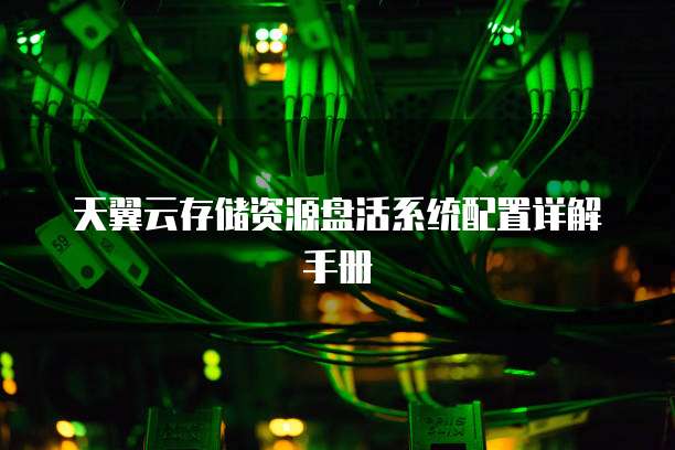 天翼云存储资源盘活系统配置详解手册