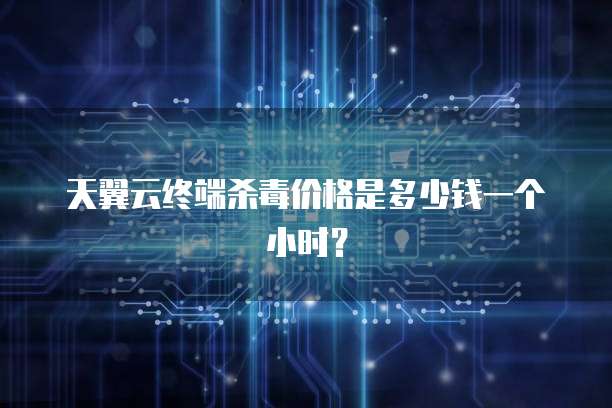 天翼云终端杀毒价格是多少钱一个小时？