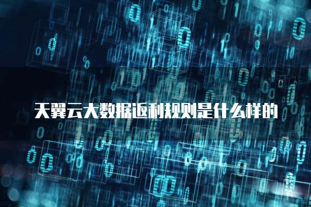 天翼云大数据返利规则是什么样的
