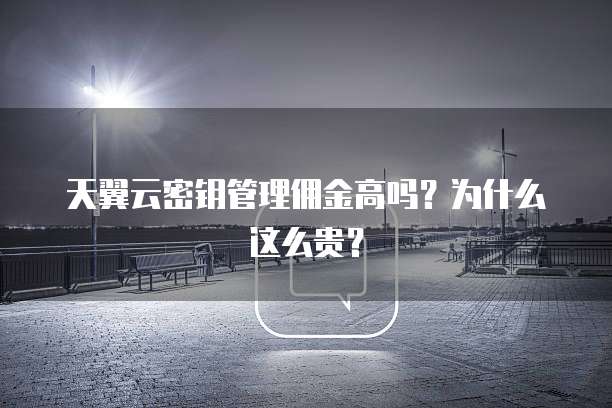 天翼云密钥管理佣金高吗?为什么这么贵?